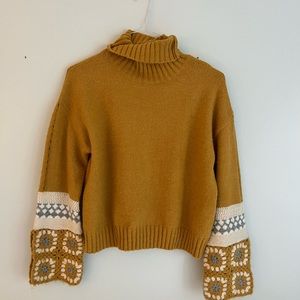 Yellow turtle neck sweater